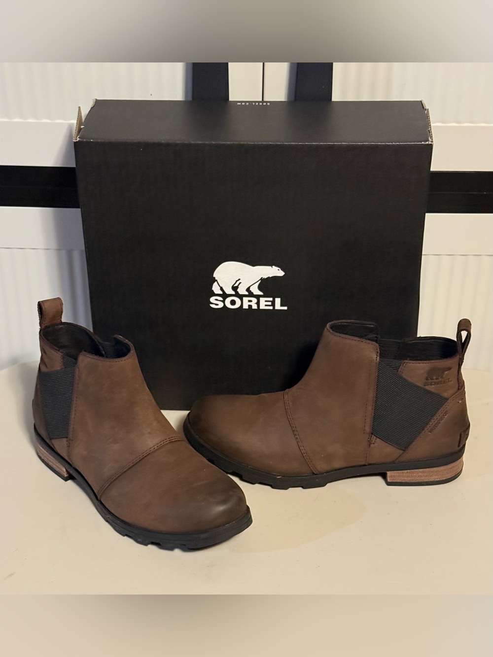 Sorel “Emelie Chelsea” Cattail/Massette-Quenouille Slip-On Boots Waterproof